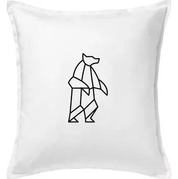 Polštář Geometrie lední medvěd stojící - Polštář 50x50 - 50x50 - Pouze potah ( Bílá )