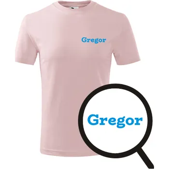 Růžové dětské tričko Gregor - dětské tričko se jménem - barva růžová - velikost 12let