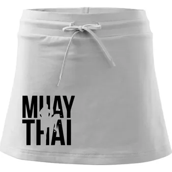 Dámská sukně Nápis Muay Thai - Sportovní sukně - two in one - XS ( Bílá )
