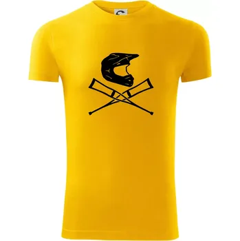 Pánské oblečení Cross helma / berle - Viper FIT - Pánské zůžené tričko - 3XL ( Žlutá )