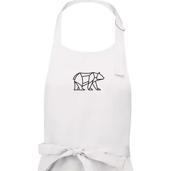 Kuchyňská zástěra Geometrie lední medvěd chodící - Dámská zástěra na vaření - Univerzální velikost ( Bílá )