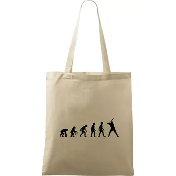 Nákupní taška Evoluce baseball pálkař nápřah - Taška bavlněná - 42 x 38 cm ( Naturální )
