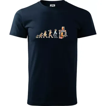 Pánské tričko Evoluce 3D tisk - Triko extra velké (5-8XL) - 6XL ( Námořní modrá (velmi tmavá - téměř černá) )