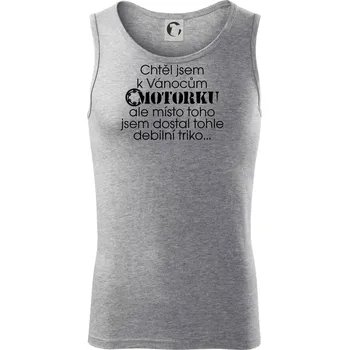 Chtěl jsem dostat motorku - Vánoce - Tílko pánské Core - M ( Tmavě šedý melír )