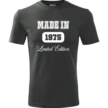 Pánská móda Grafitové tričko Made in - darky pro muze - barva antracit - velikost M