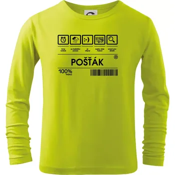 Dětská móda Čárový kód pošťák - Triko dětské Long Sleeve - 146 cm/10 let ( Limetková )