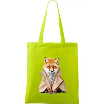 Liška v kabátu - Taška bavlněná - 42 x 38 cm ( Limetková )