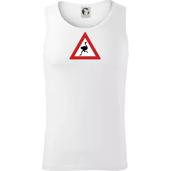 Dopravní značka - Pozor pštros - Tílko pánské Core - 2XL ( Bílá )