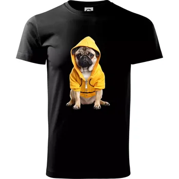 Mops v mikině - Triko extra velké (5-8XL) - 7XL ( Černá )