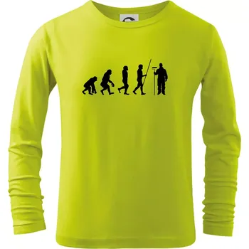 Dětská móda Evoluce malíř pokojů - Triko dětské Long Sleeve - 134 cm/8 let ( Limetková )