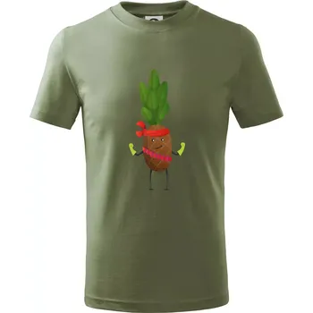 Ananas indián - Tričko dětské bavlněné - 122 cm/6 let ( Khaki )