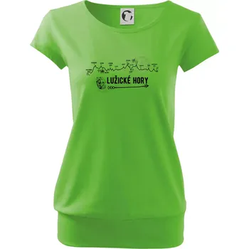 Dámské tričko Profil Lužické hory - Volné triko city - XS ( Apple Green )