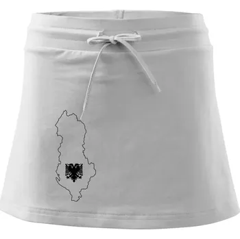 Dámská sukně Albánie obrys mapa - Sportovní sukně - two in one - XS ( Bílá )