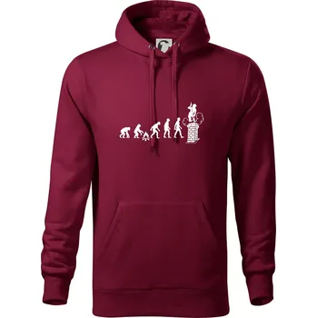 Pánská mikina Evoluce kominík - Mikina pánská Cape s kapucí - 4XL ( Garnet )