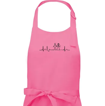Kuchyňská zástěra EKG svatba - Pánská zástěra na vaření - Univerzální velikost ( Růžová )