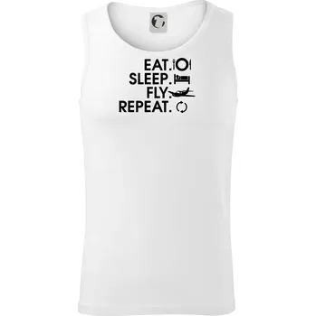 Eat sleep fly repeat - Tílko pánské Core - 2XL ( Bílá )