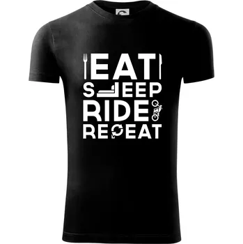 Pánské tričko Eat sleep ride moto - Viper FIT - Pánské zůžené tričko - S ( Černá )