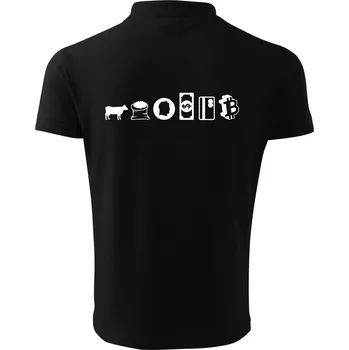 Pánská košile Evoluce peněz bitcoin - Polokošile pánská Pique Polo 203 - 3XL ( Černá )