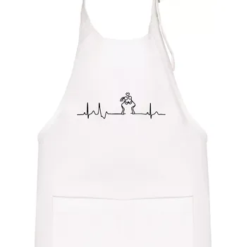 Kuchyňská zástěra EKG zamilovaný pár - Dětská zástěra na vaření - Univerzální velikost ( Bílá )
