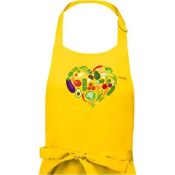 Kuchyňská zástěra Zelenina Srdce - Pánská zástěra na vaření - Univerzální velikost ( Žlutá )