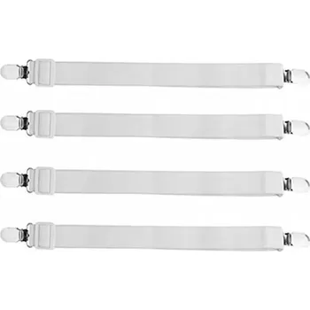 Prostěradlo Napínací pásky na prostěradlo set 4 kusy | držák prostěradla, úchytky na ložní - 2 bílé hlavy (4 ks)