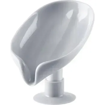 Mýdlenka Listový držák na mýdlo s přísavkou | držák mýdla, držák houbičky - Šedá 1 ks