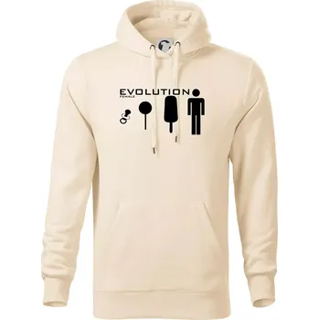 Pánská mikina Evoluce ženy - Mikina pánská Cape s kapucí - 5XL ( Mandlová )