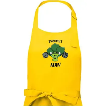 Kuchyňská zástěra Broccoli man - Pánská zástěra na vaření - Univerzální velikost ( Žlutá )