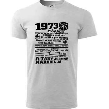 Pánské tričko 1973 v kostce - Triko extra velké (5-8XL) - 6XL ( Světlešedý Melír )