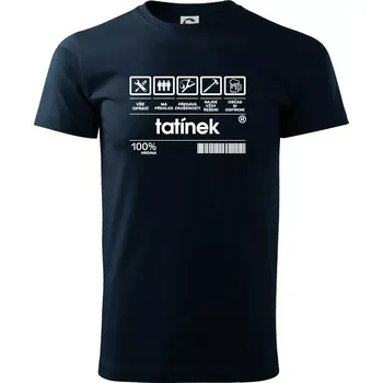 Čárový kód Tatínek - Triko extra velké (5-8XL) - 8XL ( Námořní modrá (velmi tmavá - téměř černá) )