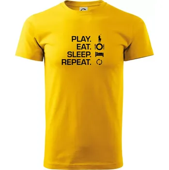 Pánské tričko Play Eat Sleep Repeat polo - Triko extra velké (5-8XL) - 8XL ( Žlutá )