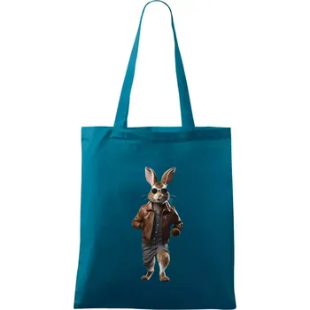 Zajíc frajer - Taška bavlněná - 42 x 38 cm ( Petrolejová )