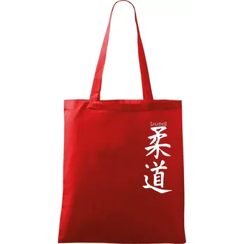 Nákupní taška Judo nápis japan - Taška bavlněná - 42 x 38 cm ( Červená )