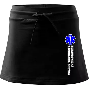 Dámská sukně Hvězda života - zdravotnická záchranná služba - Sportovní sukně - two in one - L ( Černá )