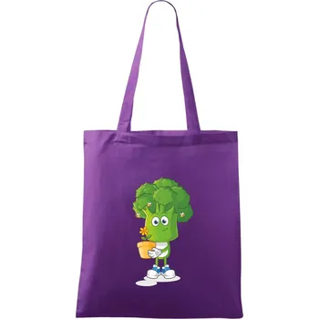 Brokolice zahrádkář - Taška bavlněná - 42 x 38 cm ( Fialová )