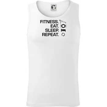 Fitness Eat Sleep Repeat - Tílko pánské Core - M ( Bílá )