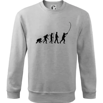 Chlapecké tričko Evoluce rybaření - Mikina Essential dětská - 146 cm/10 let ( Světlešedý Melír )