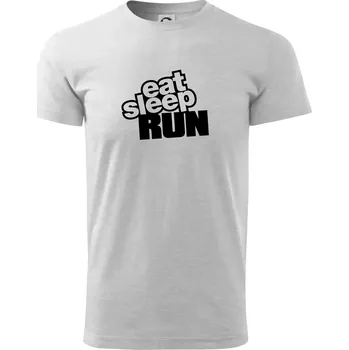Eat sleep run velké - Triko extra velké (5-8XL) - 7XL ( Světlešedý Melír )