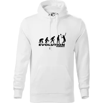 Pánská mikina Evoluce tenis kluk - Mikina pánská Cape s kapucí - 5XL ( Bílá )