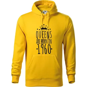 Pánská mikina Queens are born in 1960 - Mikina pánská Cape s kapucí - 2XL ( Žlutá )