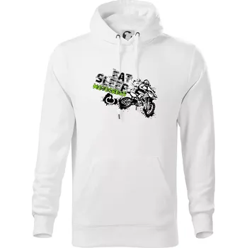 Pánská mikina Eat Sleep Motocross - Mikina pánská Cape s kapucí - 5XL ( Bílá )