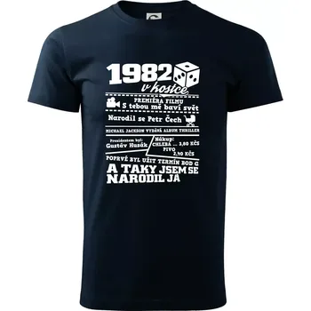 Pánské tričko 1982 v kostce - Triko extra velké (5-8XL) - 6XL ( Námořní modrá (velmi tmavá - téměř černá) )