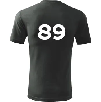Pánská móda Grafitové tričko s číslem 89 - na fotbal - fotbalové tričko - barva antracit - velikost XXXL
