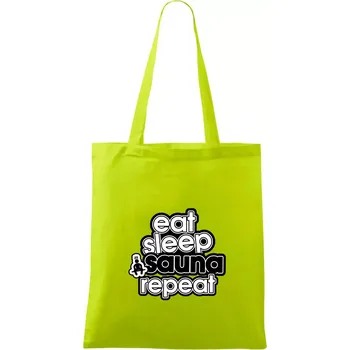 Eat sleep sauna repeat - Taška bavlněná - 42 x 38 cm ( Limetková )