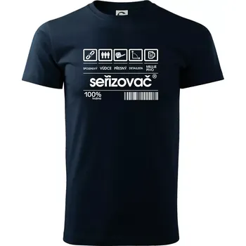 Čárový kód - seřizovač - Triko extra velké (5-8XL) - 7XL ( Námořní modrá (velmi tmavá - téměř černá) )