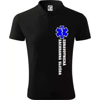Pánská košile Hvězda života - zdravotnická záchranná služba - Polokošile pánská Pique Polo 203 - S ( Černá )