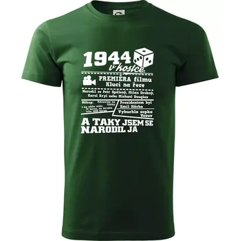 Pánské tričko 1944 v kostce - Triko extra velké (5-8XL) - 6XL ( Lahvově zelená )