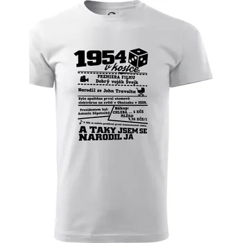 Pánské tričko 1954 v kostce - Triko extra velké (5-8XL) - 7XL ( Bílá )