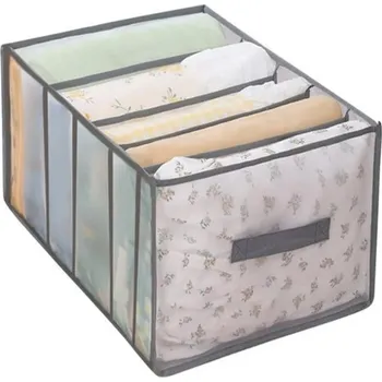 Úložný box Velkokapacitní úložný box s přihrádkami | úložný box, organizér - šedá