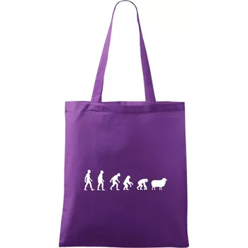 Evoluce ovce - Taška bavlněná - 42 x 38 cm ( Fialová )